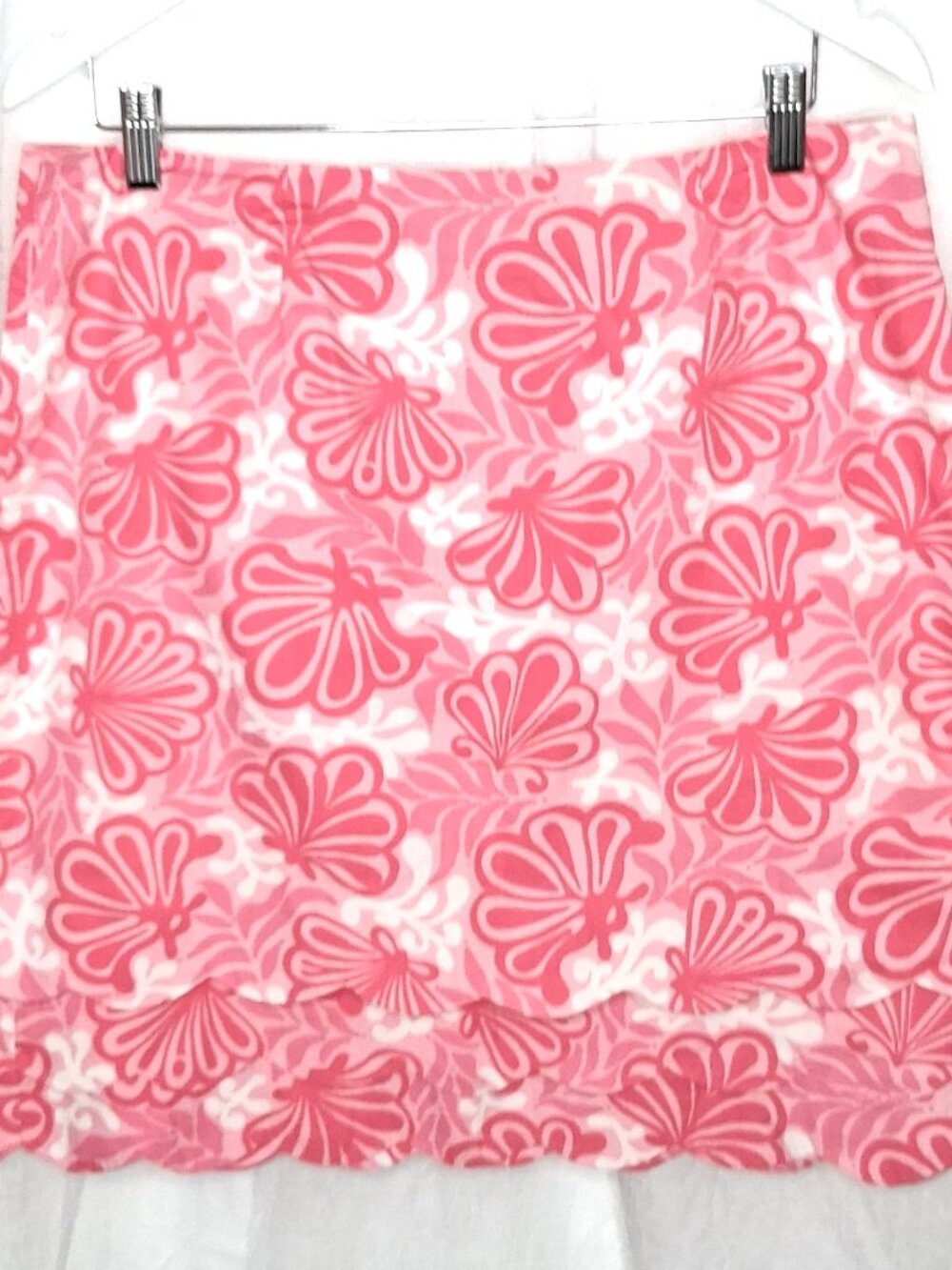Lilly Pulitzer Me Shell Hotty Pink Scalloped Layered Hem Skirt